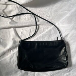 Cabin Creek Black Real Leather Crossbody Bag. Classic, Minimalist. EUC
